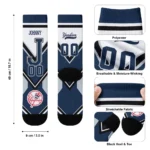 New York Yankees Socks Custom Arrow Blocks Navy Best Selling