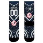 New York Yankees Socks Custom Leopard Print Navy Black Best Selling