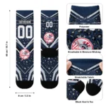 New York Yankees Socks Custom Leopard Print Navy Black Best Selling