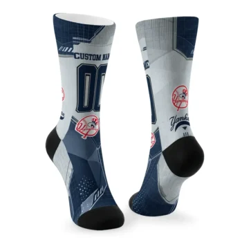 New York Yankees Socks Customized Geometric Tech Navy Fashion Forward