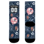 New York Yankees Socks Customized Scattered Icons Navy Best Selling