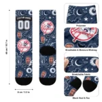 New York Yankees Socks Customized Scattered Icons Navy Best Selling