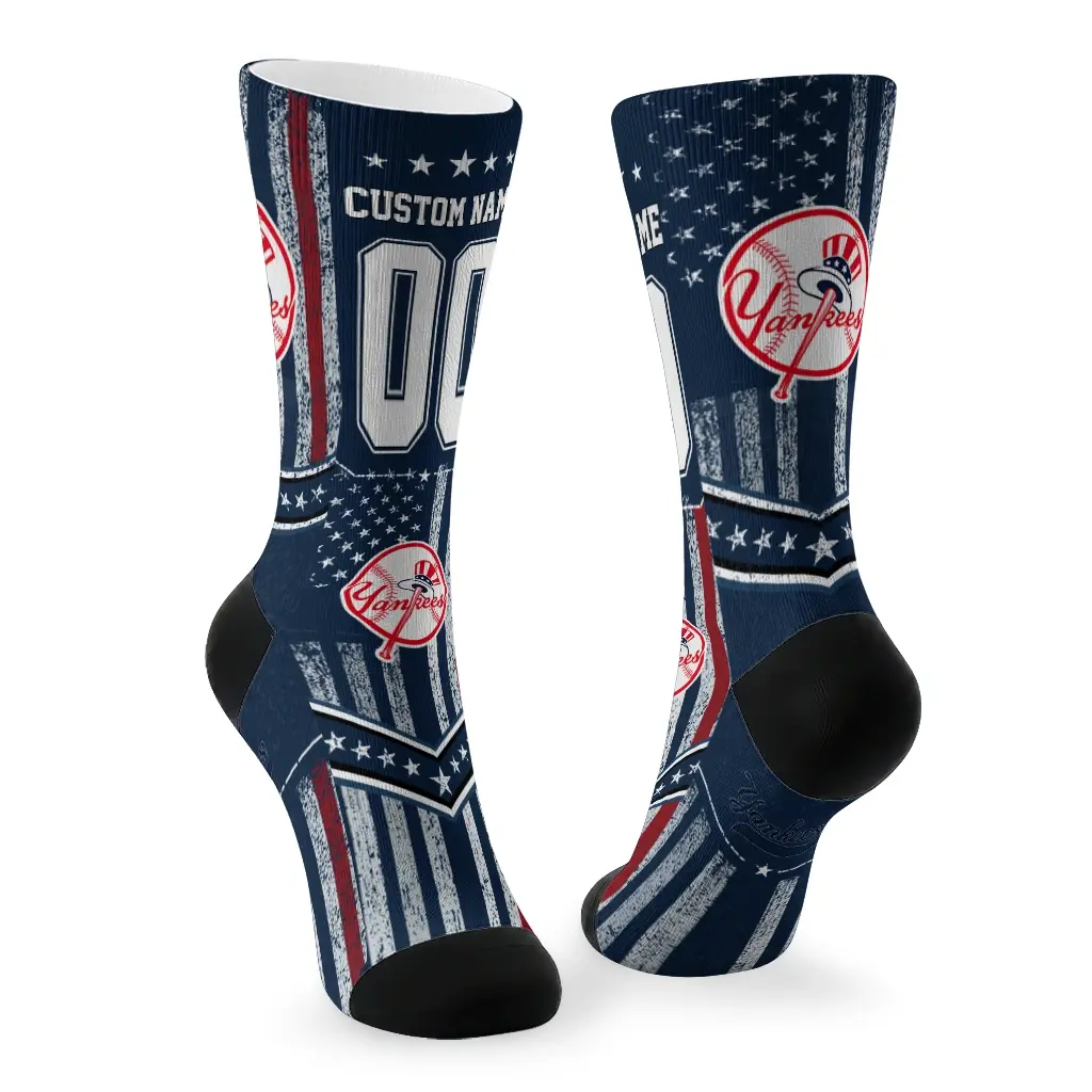 New York Yankees Socks Personalized Star Stripes Navy White Fashion Forward New York Yankees Socks Personalized Star Stripes Navy White Fashion Forward