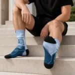 North Carolina Tar Heels Socks Personalized Geometric Tech Light Blue Best Selling
