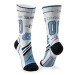 North Carolina Tar Heels Socks Personalized Nautical Icons Light Blue White Best Selling
