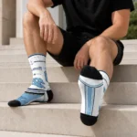 North Carolina Tar Heels Socks Personalized Nautical Icons Light Blue White Best Selling