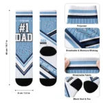 North Carolina Tar Heels Socks Personalized Pinstripe Chevron Light Blue White Best Selling