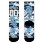 North Carolina Tar Heels Socks Personalized Woodland Camo Light Blue Best Selling