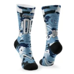 North Carolina Tar Heels Socks Personalized Woodland Camo Light Blue Best Selling