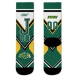 North Dakota State Bison Socks Custom Arrow Blocks Green Best Selling