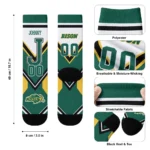 North Dakota State Bison Socks Custom Arrow Blocks Green Best Selling