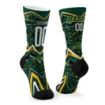 North Dakota State Bison Socks Custom Leopard Print Green Black Best Selling