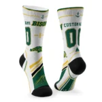 North Dakota State Bison Socks Custom Nautical Icons Green White Best Selling