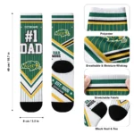 North Dakota State Bison Socks Custom Pinstripe Chevron Green White Best Selling