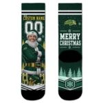 North Dakota State Bison Socks Custom Snowy Scene Green White Best Selling