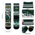 North Dakota State Bison Socks Custom Snowy Scene Green White Best Selling