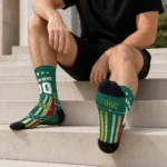 North Dakota State Bison Socks Custom Star Stripes Green White Best Selling