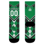 North Texas Mean Green Socks Custom Argyle Pattern Green Best Selling