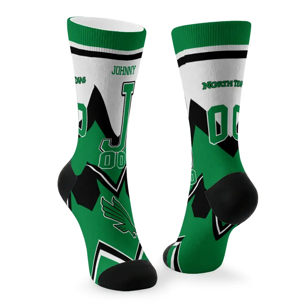 North Texas Mean Green Socks Custom Arrow Blocks Green Fashion Forward North Texas Mean Green Socks Custom Arrow Blocks Green Fashion Forward