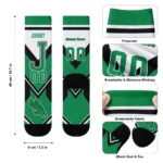 North Texas Mean Green Socks Custom Arrow Blocks Green Best Selling