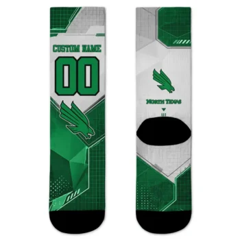 North Texas Mean Green Socks Custom Geometric Tech Green Best Selling
