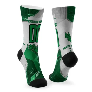 North Texas Mean Green Socks Custom Geometric Tech Green Fashion Forward