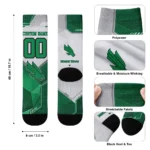 North Texas Mean Green Socks Custom Geometric Tech Green Best Selling