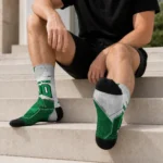 North Texas Mean Green Socks Custom Geometric Tech Green Best Selling