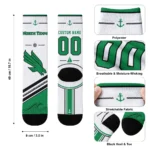 North Texas Mean Green Socks Custom Nautical Icons Green White Best Selling