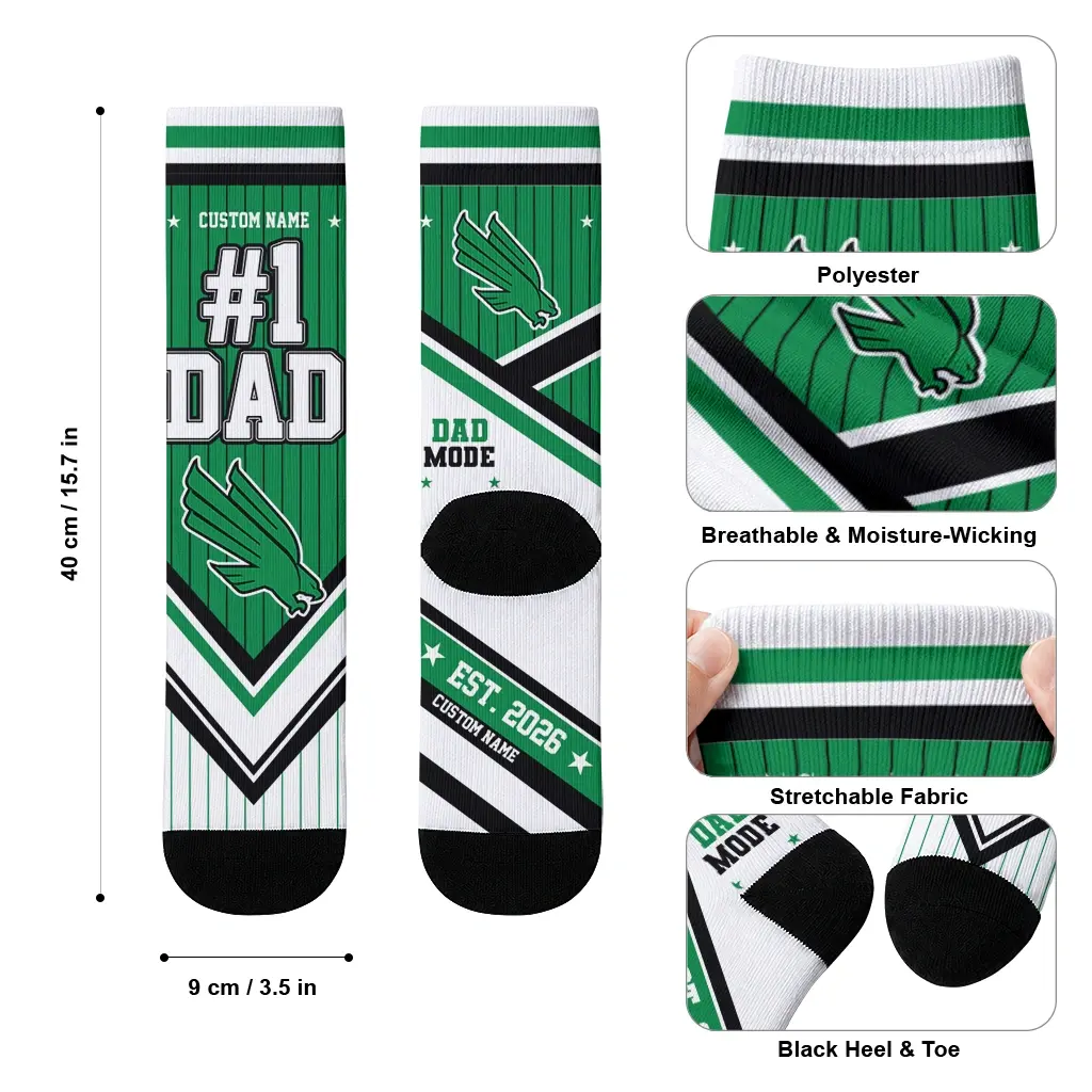 North Texas Mean Green Socks Custom Pinstripe Chevron Green White High Quality North Texas Mean Green Socks Custom Pinstripe Chevron Green White High Quality