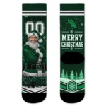 North Texas Mean Green Socks Custom Snowy Scene Green White Best Selling