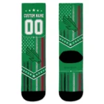 North Texas Mean Green Socks Custom Star Stripes Green White Best Selling