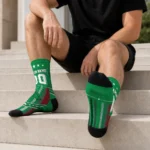 North Texas Mean Green Socks Custom Star Stripes Green White Best Selling
