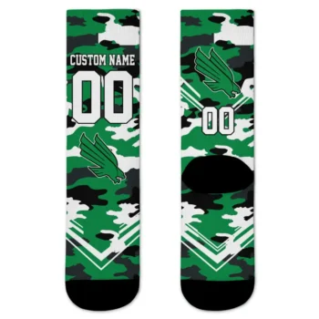 North Texas Mean Green Socks Custom Woodland Camo Green Best Selling