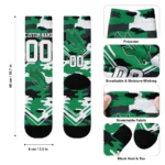 North Texas Mean Green Socks Custom Woodland Camo Green Best Selling