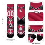 Northern Illinois Huskies Socks Customized Argyle Pattern Red Best Selling