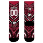 Northern Illinois Huskies Socks Customized Leopard Print Red Black Best Selling