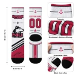 Northern Illinois Huskies Socks Customized Nautical Icons Red White Best Selling