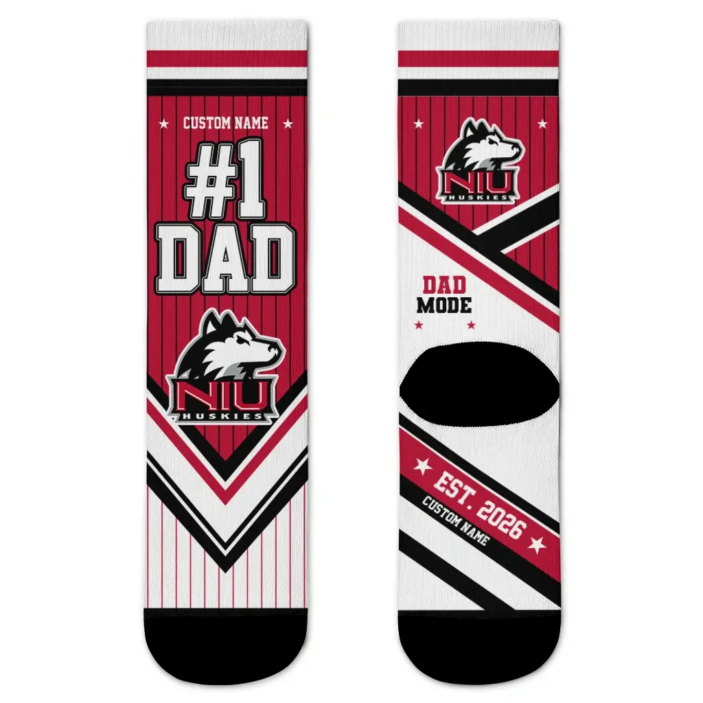 Northern Illinois Huskies Socks Customized Pinstripe Chevron Red White Best Selling Northern Illinois Huskies Socks Customized Pinstripe Chevron Red White Best Selling