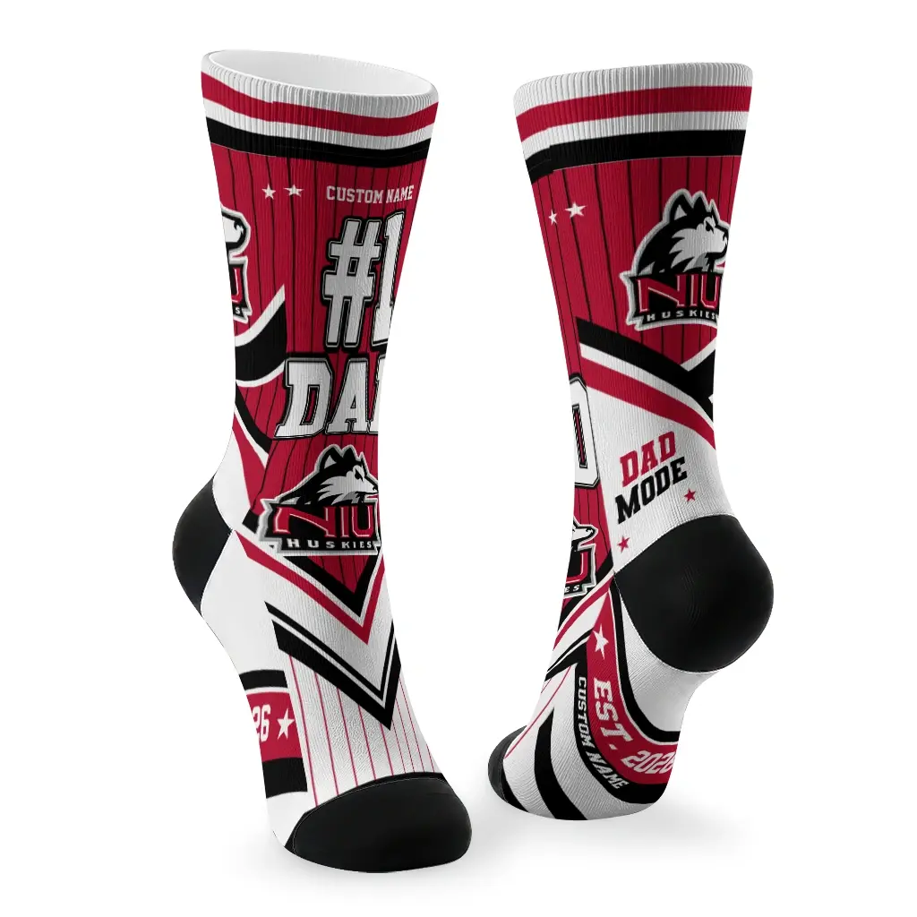 Northern Illinois Huskies Socks Customized Pinstripe Chevron Red White Fashion Forward Northern Illinois Huskies Socks Customized Pinstripe Chevron Red White Fashion Forward
