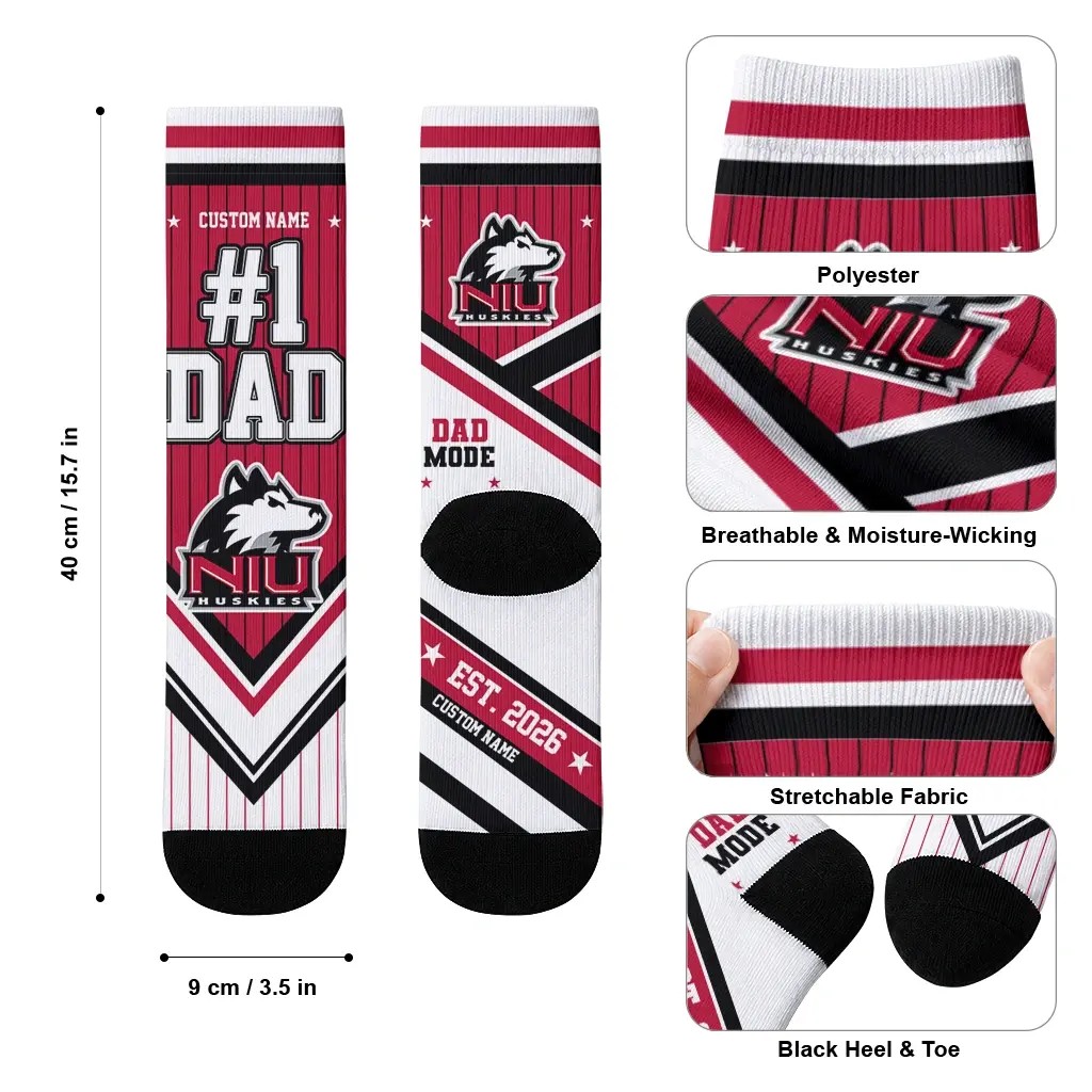 Northern Illinois Huskies Socks Customized Pinstripe Chevron Red White High Quality Northern Illinois Huskies Socks Customized Pinstripe Chevron Red White High Quality