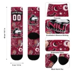 Northern Illinois Huskies Socks Customized Scattered Icons Red Best Selling