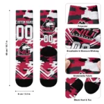 Northern Illinois Huskies Socks Customized Woodland Camo Red Best Selling