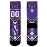 Northwestern Wildcats Socks Personalized Argyle Pattern Purple Best Selling