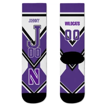 Northwestern Wildcats Socks Personalized Arrow Blocks Purple Best Selling