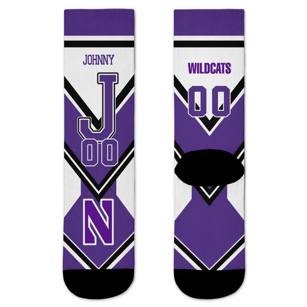 Northwestern Wildcats Socks Personalized Arrow Blocks Purple Best Selling Northwestern Wildcats Socks Personalized Arrow Blocks Purple Best Selling