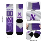 Northwestern Wildcats Socks Personalized Geometric Tech Purple Best Selling