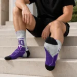 Northwestern Wildcats Socks Personalized Geometric Tech Purple Best Selling