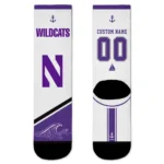 Northwestern Wildcats Socks Personalized Nautical Icons Purple White Best Selling