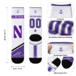 Northwestern Wildcats Socks Personalized Nautical Icons Purple White Best Selling